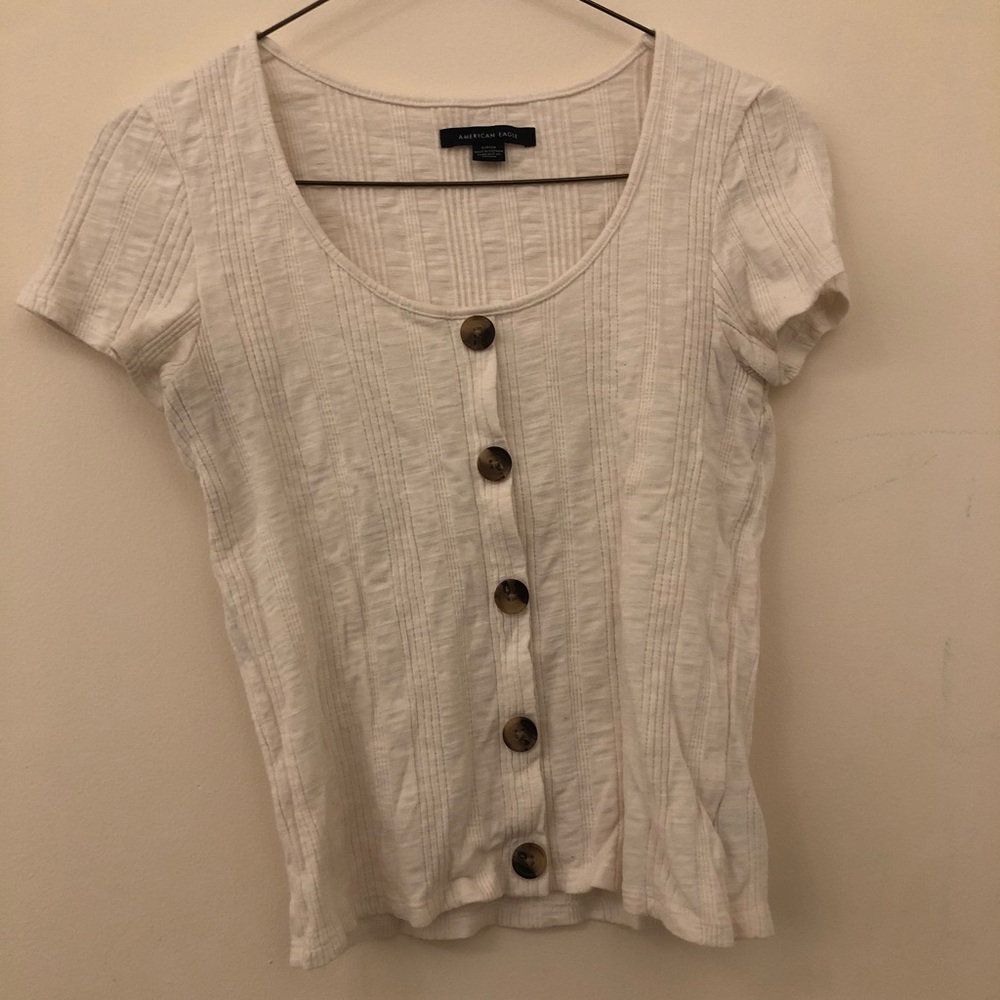 American eagle white button up shirt